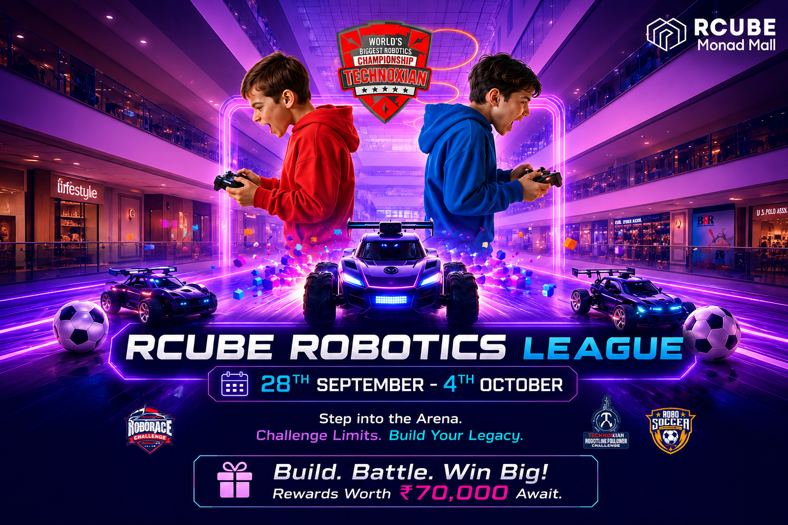 Technoxian Robotics League event at RCube Monad Mall Noida